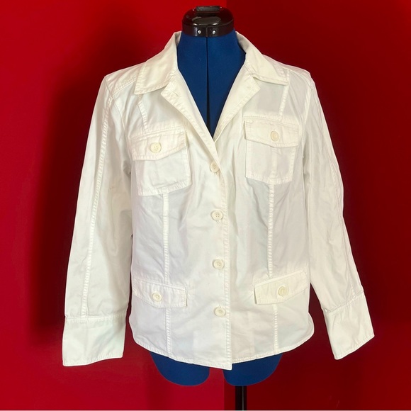 Sigrid Olsen White Cotton Blazer - Picture 1 of 11